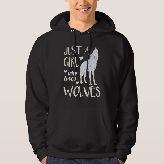 Veste À Capuche Predator Forestier Animal Howling Wolf Femmes Fill (Devant)