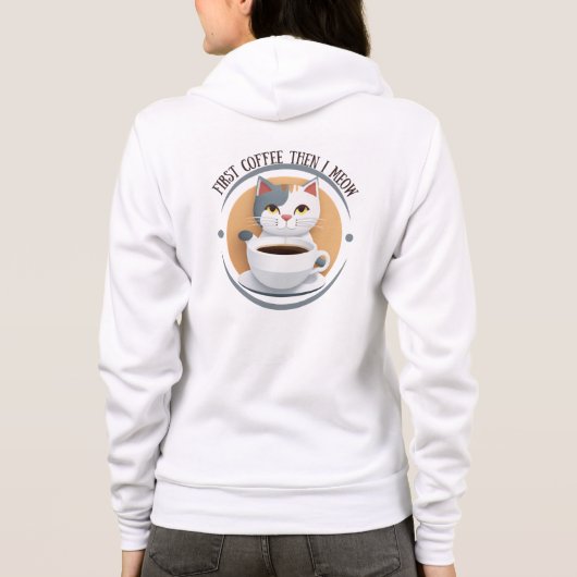 Veste À Capuche Premier Café Puis Je Meow Cute Cat (Dos)