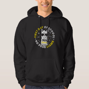 Veste À Capuche Premier jour d'école No ProbLLAMA 9e année LAMA
