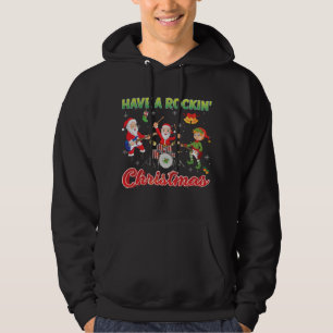 Veste À Capuche Prenez Un Rockin' Christmas Père Noël Elf Rock Ban