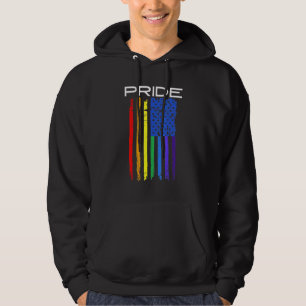 Veste À Capuche Pride Gay LGBT Mois Vintage Retro Rainbow America