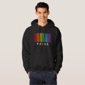 Veste À Capuche Pride Rainbow Barcode LGBTQIA+ T-shirt (Devant entier)
