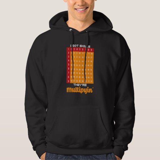 Veste À Capuche Prof de maths T- J'ai des compétences, elles se mu (Devant)