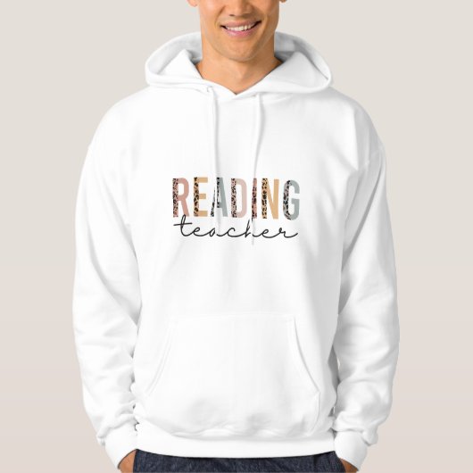 Veste À Capuche Professeur de Lecture Impression Léopard Guépard T (Devant)