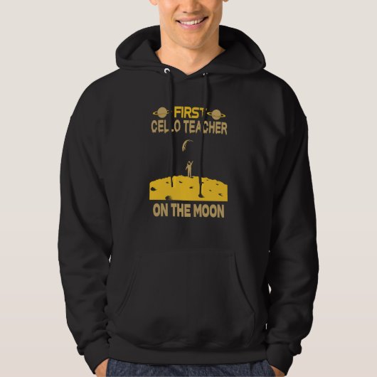 Veste À Capuche Professeur de violoncelle sur la Lune (Devant)