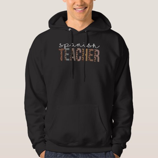 Veste À Capuche Professeur Espagnol Leopard Appréciation Pour Les (Devant)