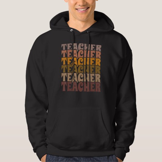 Veste À Capuche Professeur rétro Boho Enseignant surdimensionné En (Devant)