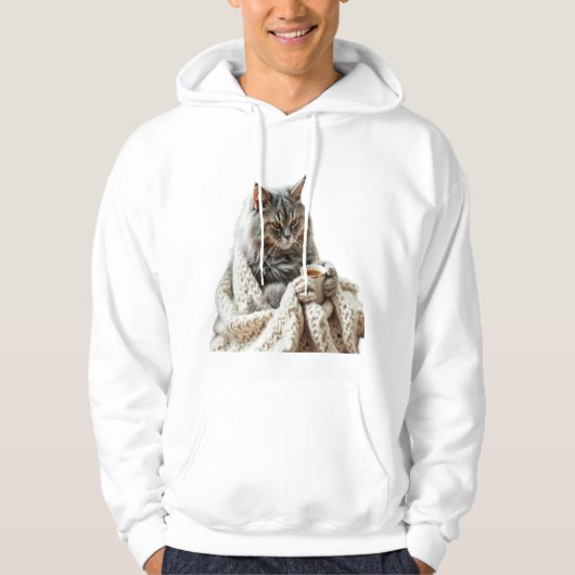 Veste À Capuche Profitez du thé d'hiver de chat (Devant)