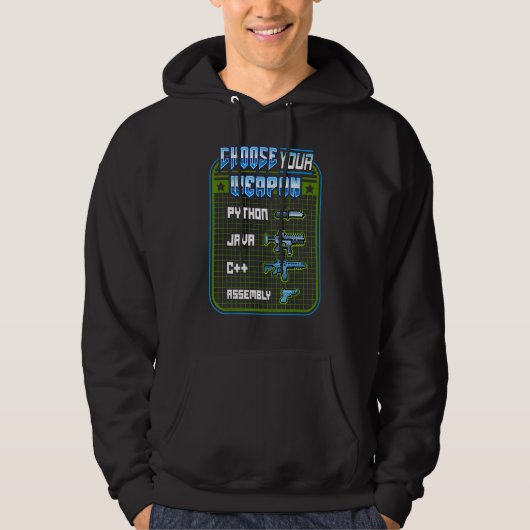 Veste À Capuche Programmeur Informatique Choisir Retro Jeu D'Armes (Devant)