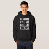 Veste À Capuche Programmeur Manger Dormir Code Répéter Codage (Devant entier)