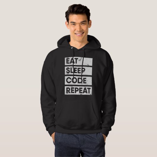 Veste À Capuche Programmeur Manger Dormir Code Répéter Codage (Devant entier)