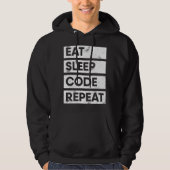 Veste À Capuche Programmeur Manger Dormir Code Répéter Codage (Devant)