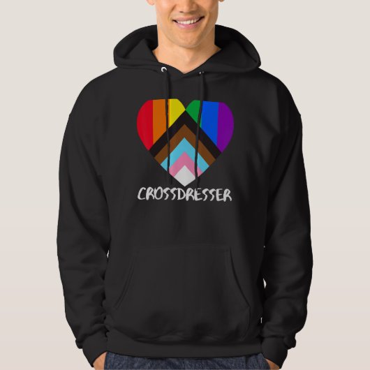 Veste À Capuche Progrès Fierté Drapeau Coeur Inclusivité Crossdres (Devant)