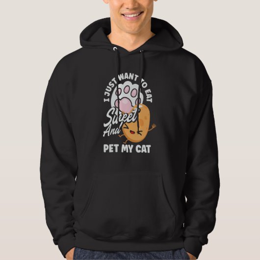 Veste À Capuche Propriétaire de chat légume patate douce (Devant)
