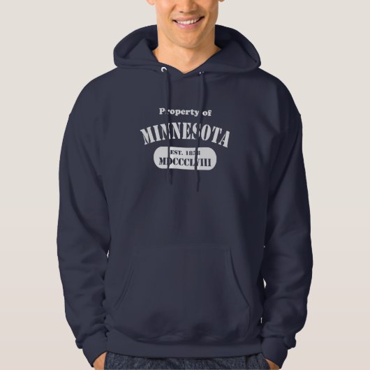 Veste À Capuche Propriété du Minnesota - texte blanc (Devant)