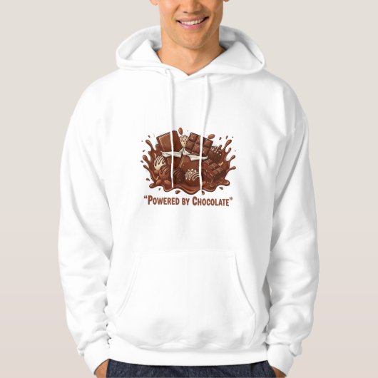 Veste À Capuche Propulsé par le Chocolat – National Chocolates Day (Devant)