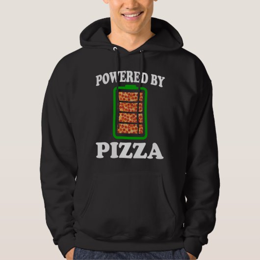 Veste À Capuche Propulsé par Pizza - Pizza Drôle (Devant)