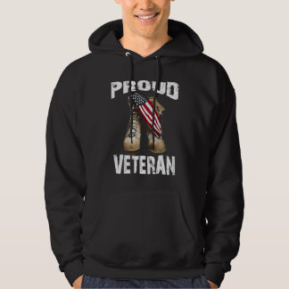 Veste À Capuche Proud Veteran US Patriotic Combat Boots Gift