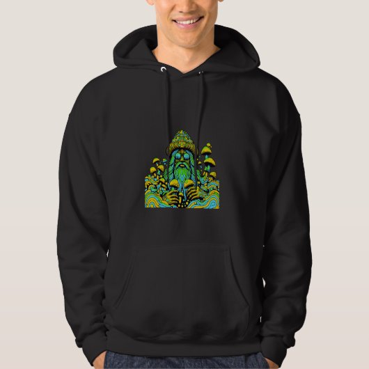 Veste À Capuche Psychédélique Trippy Fun Champion ramassant Hippy  (Devant)