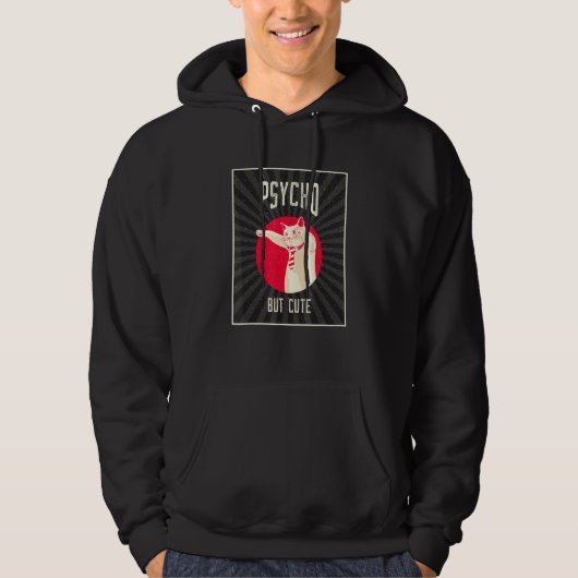 Veste À Capuche Psycho mais chat (Devant)