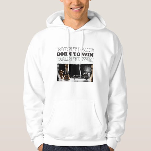 Veste À Capuche Pull à capuche « BORN TO WIN » Victoire d'échecs – (Devant)