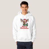 Veste À Capuche PullMerryChristmasRenneindeNoëlMignon (Devant entier)