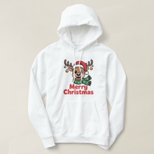 Veste À Capuche PullMerryChristmasRenneindeNoëlMignon (Design devant)