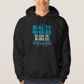 Veste À Capuche Quality Manager, Funny Quality Manager Qoute (Devant)