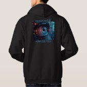 Veste À Capuche Quantum Eye Tech hommes à capuchon noir sweatshirt (Dos)