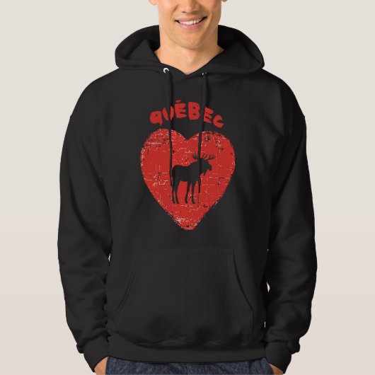 Veste À Capuche Québec Love Moose Heart (Devant)