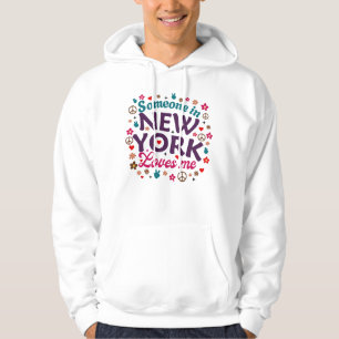 Veste À Capuche Quelqu'un à New York m'aime, design rétro amusant