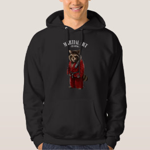 Veste À Capuche Raccoon Judo Karate Master En Judogi Rouge