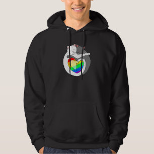 Veste À Capuche Rainbow Heart Pride Chats Cute Kitten Lgbtqia