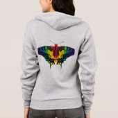 Veste À Capuche Rainbow Pride Flag Swallowtail Butterfly (Dos)