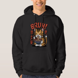 Veste À Capuche Ramen de chat drôle Japonais Bruh ! Bande dessinée