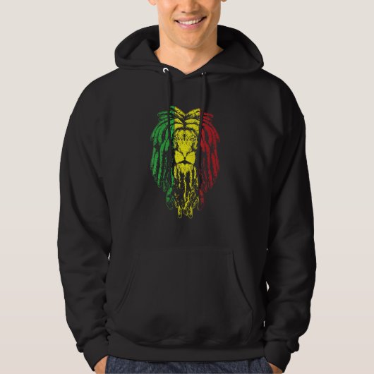Veste À Capuche Rasta Jamaica Lion (Devant)