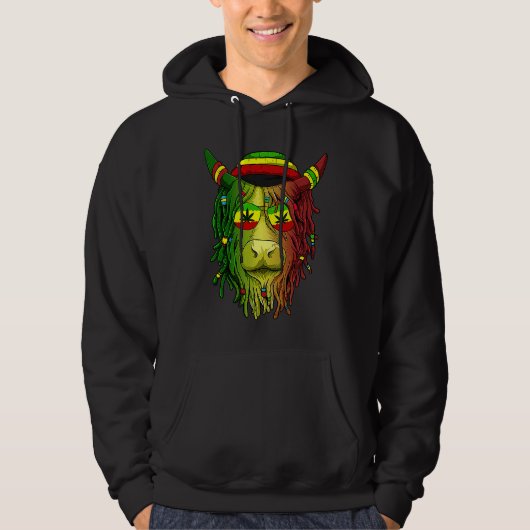Veste À Capuche Rasta Scottish Highland Cow  Scottish Stoner Cow (Devant)