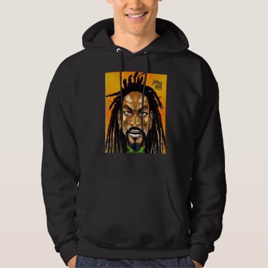Veste À Capuche Rastaman Reggae Dub Jah Rasta design Premium (Devant)