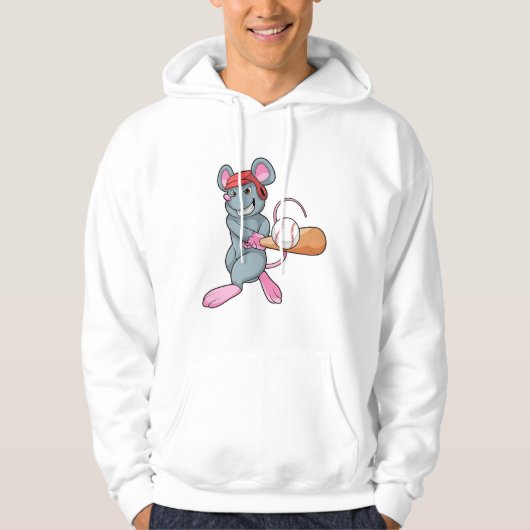 Veste À Capuche Rat au baseball avec batte et casque de baseball (Devant)
