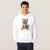 Veste À Capuche Raton laveur buvant un café glacé (Devant entier)