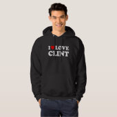 Veste À Capuche Red Heart I Love Clint (Devant entier)