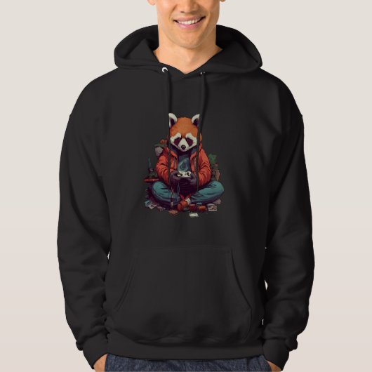 Veste À Capuche Red Panda Gamer Anime Video Gaming (Devant)