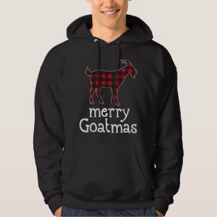 Veste À Capuche Red Plaid Joyeux Goatmas Noël Chèvre Amateurs
