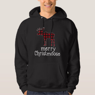 Veste À Capuche Red Plaid Joyeux Noël Noir Amateurs d'orignaux