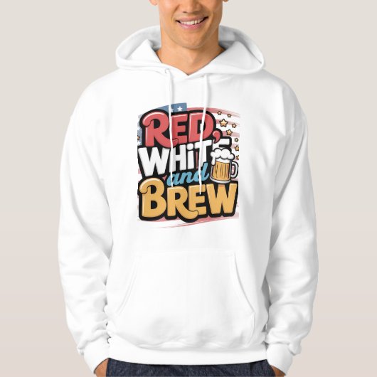 Veste À Capuche Red White et Brew USA Design (Devant)