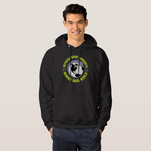 Veste À Capuche Refresh Your Thoughts, Reboot Your World (Devant entier)