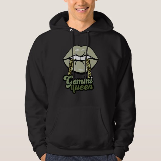 Veste À Capuche Reine Gémeaux Lèvres Vertes (Devant)