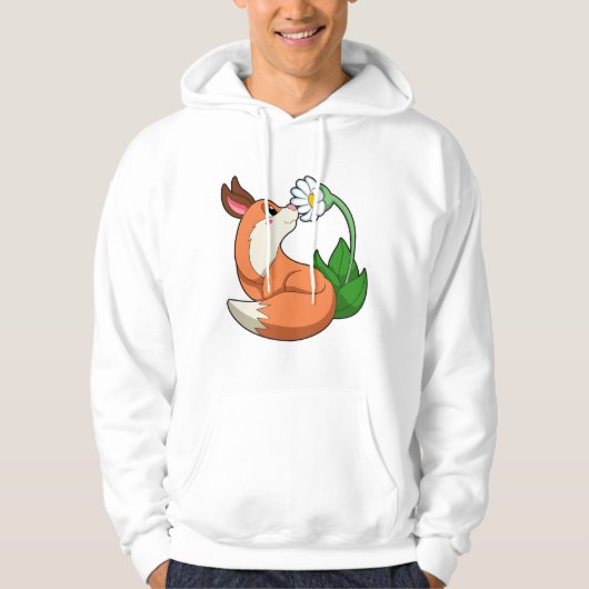 Veste À Capuche Renard avec fleurs blanches (Devant)