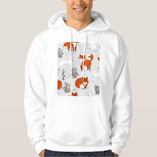 Veste À Capuche Renards d'hiver Bunny Motif sans couture