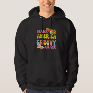 Veste À Capuche Rendez l'Amérique Groovy Again 70s Rétro Fleur de